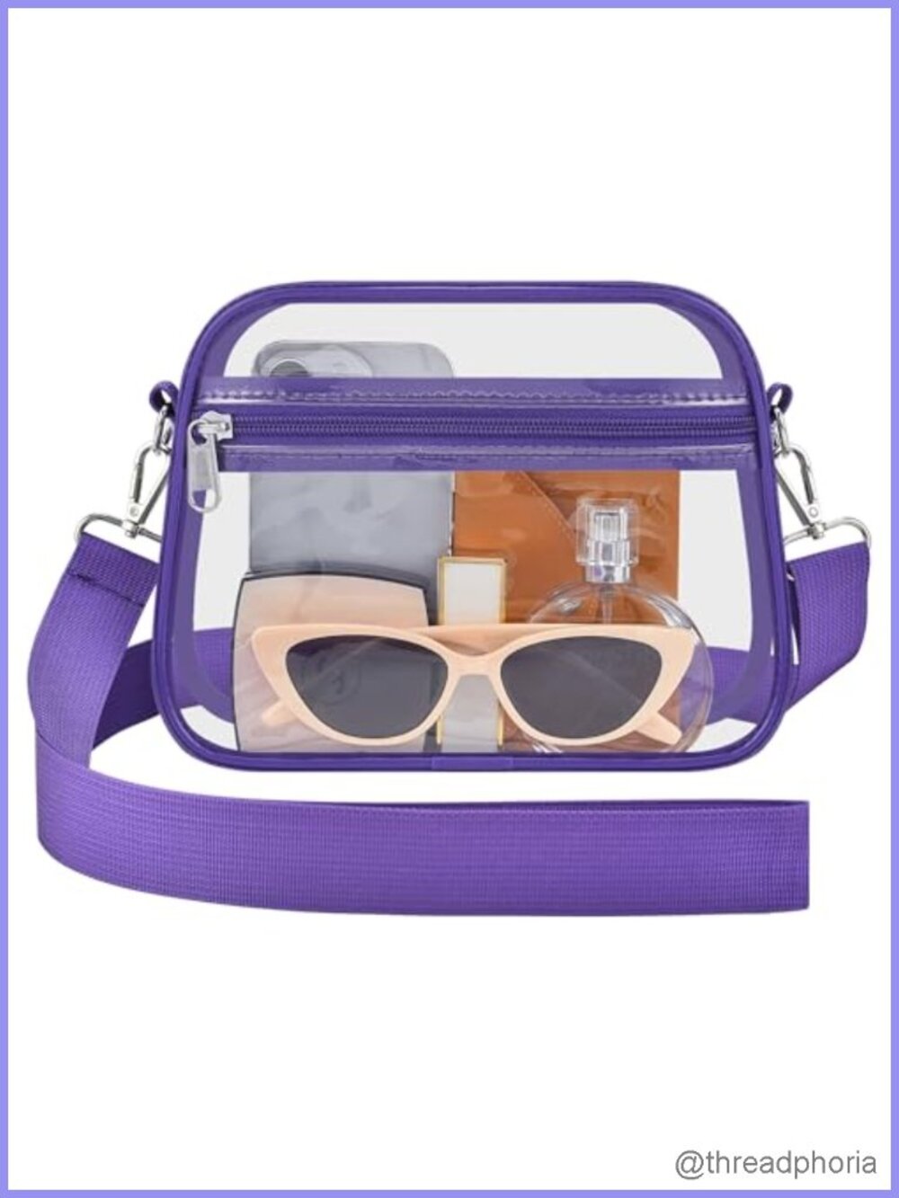 Clear Stadium Approved PVC Top-Handle Handbag with Wide Adjustable Strap